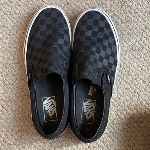 black on black checkered vans